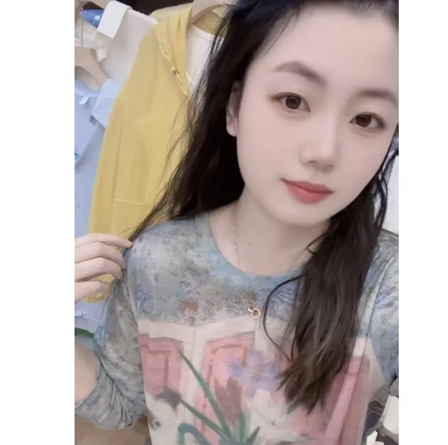 七言家巨好看！水蓝猫咪#晕染气质短袖8@