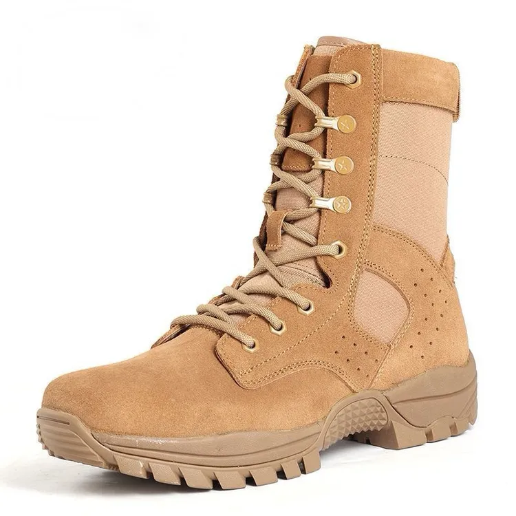 新式棕色(星款)碳板侧拉链透气轻便户外作战靴