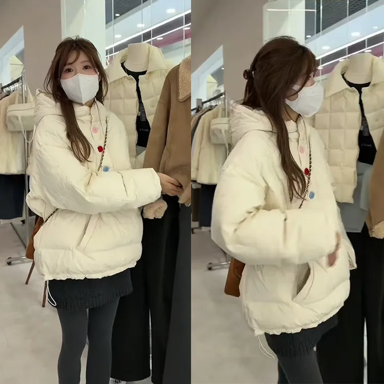 冬装搭配一整套2025年新款韩系减龄百搭连帽棉服高腰短裙两件套装