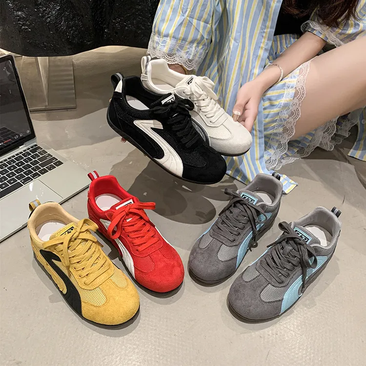 网面德训鞋女2025春秋新款软底户外登山鞋休闲运动鞋百搭平底板鞋