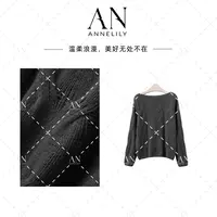 ANNELILY安琪琪【小檬】新款上新休闲百搭重工针织毛衣AM2509130