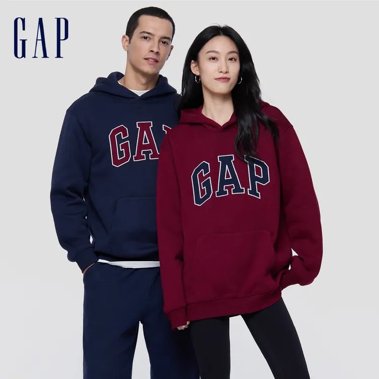 Gap男女同款秋款经典抓绒连帽卫衣情侣装 DR 786381