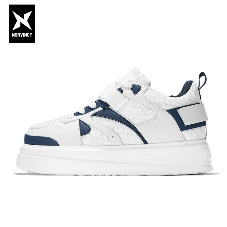 诺凡希夏季夏季新款拼色潮牌板鞋男潮流百搭厚底面包增高鞋子