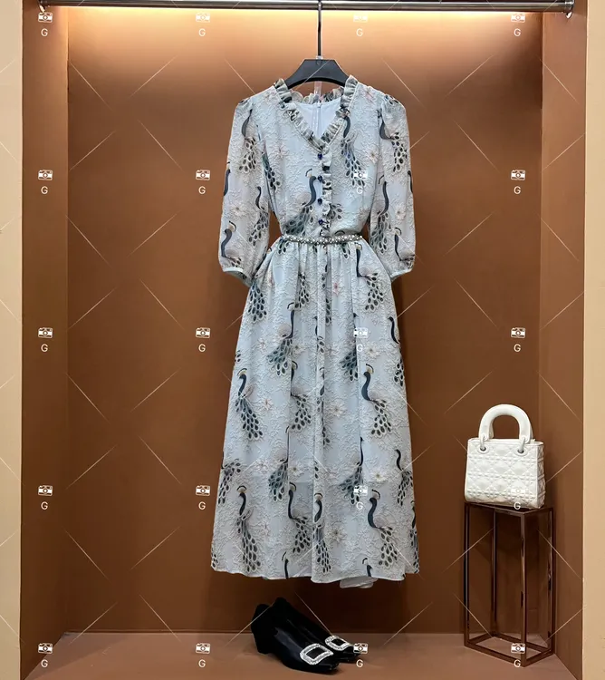 春夏丨设计师轻奢法式印花女士连衣裙 GS-55150