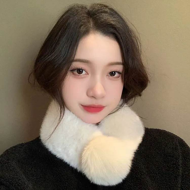 冬季新款韩版仿皮草毛领子冬天獭兔毛毛球球假领子保暖围脖围巾女