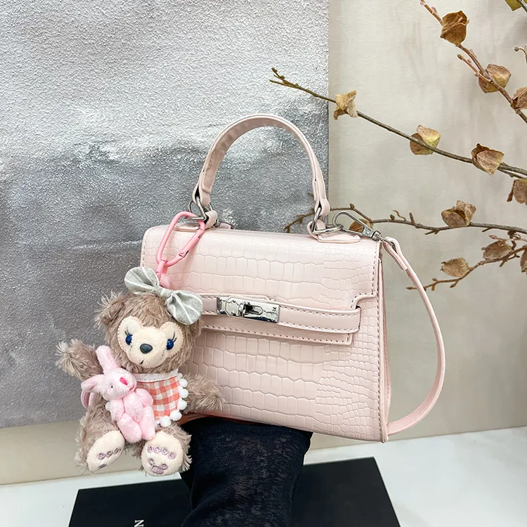 精致质感鳄鱼纹小凯莉小方包女士新款2025爆款包百搭休闲包
