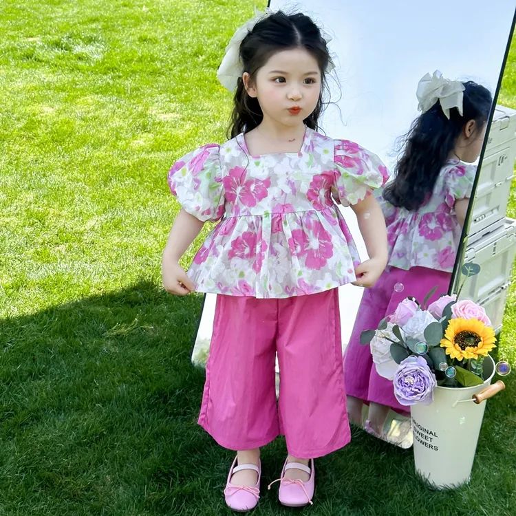 女童碎花套装2025新款儿童夏装韩版网红洋气女宝宝夏季时髦两件套