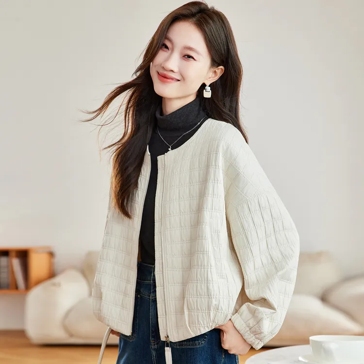 超好看夹棉外套女2025新款秋冬高级感短款宽松小香风二棉轻薄棉服