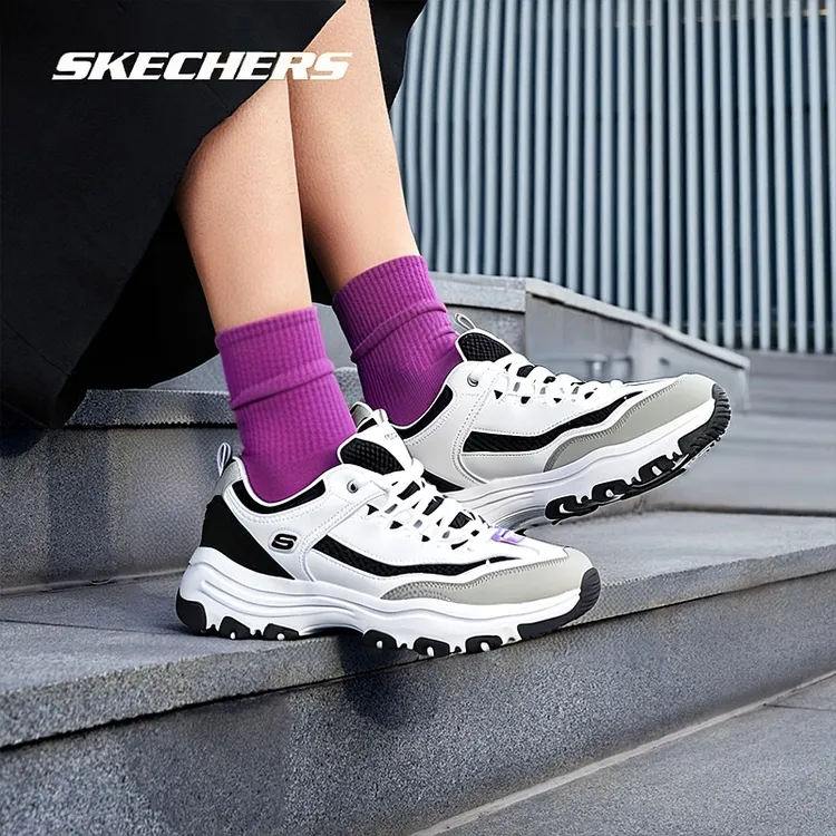 【品牌补贴】斯凯奇官方正品女鞋熊猫鞋秋季厚底老爹鞋运动鞋专柜款