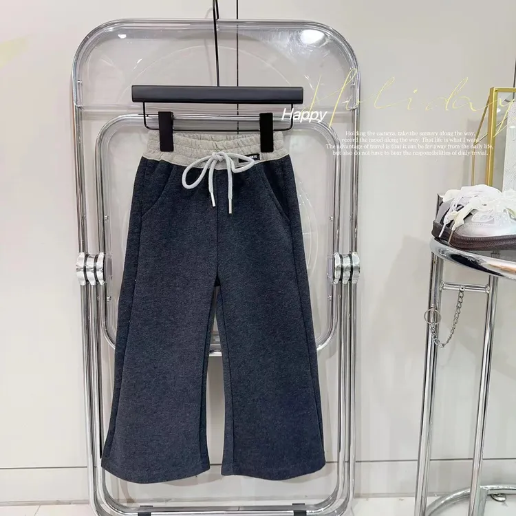 【半糖云朵】汤圆家童装2025秋季韩系甜酷撞色拼接百搭裤 YA-3126