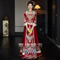 贵气秀禾服2025新款丝绒珠绣出阁礼服中式新娘结婚嫁衣迎亲敬酒服