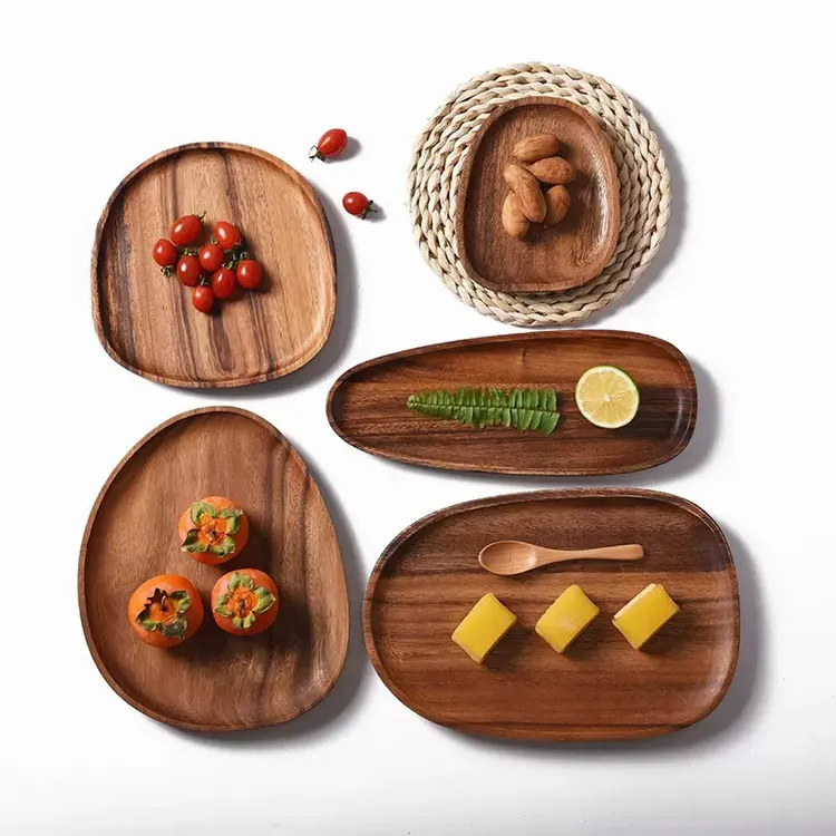 爆款相思木实木甜品蛋糕托盘不规则餐盘干果盘拍摄道具餐厅摆盘
