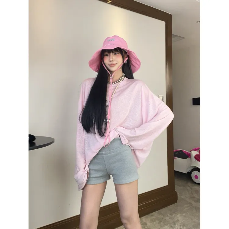 2025新款弹力高腰修身显瘦撞色热裤辣妹显瘦短裤女