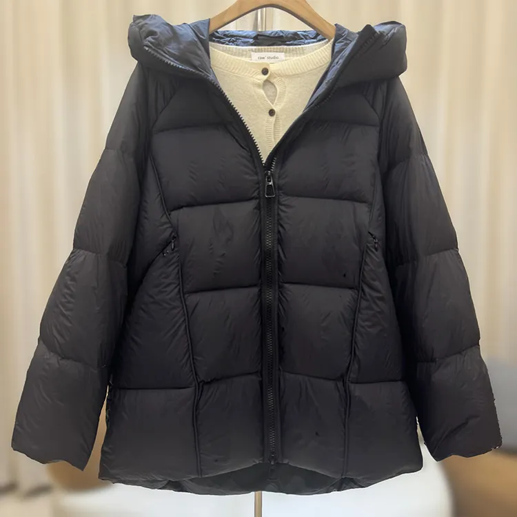 zaw胖mm大码女装加厚保暖羽绒服冬季2025新款宽松白鸭绒外套25526