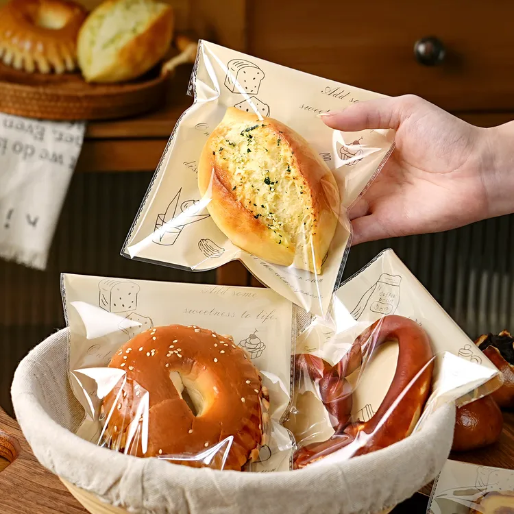 吐司面包包装袋甜甜圈贝果自封袋单独分装透明打包袋子家商用烘焙