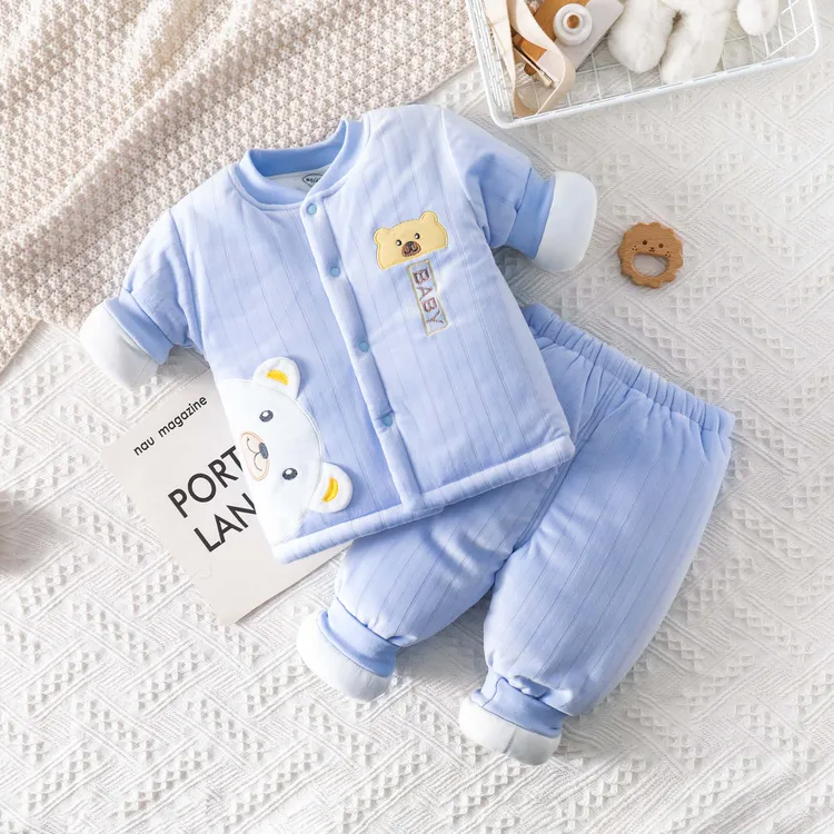 260克宝宝加绒加厚分体棉服婴幼儿秋冬季两件套夹棉保暖棉袄棉裤