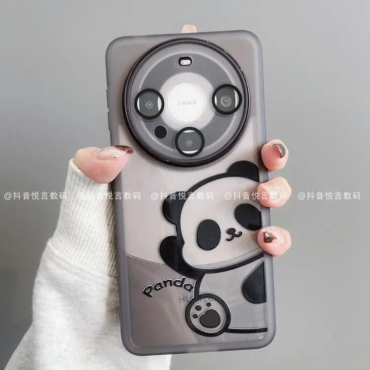 金属镜框适用华为mate70pro/60/50/40/30苹果17promax熊猫手机壳