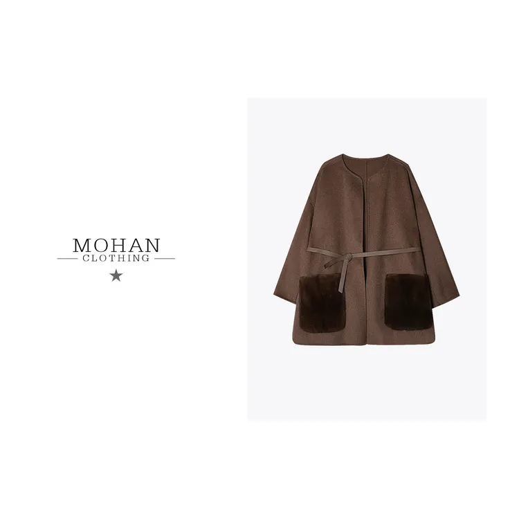 时尚经典百搭秋冬立领高级感秋季女士毛外套YZ0585