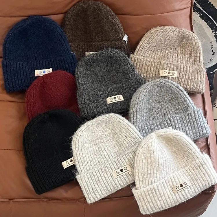 八两帽社原创笑脸羊毛针织帽毛线帽百搭防风加厚保暖帽韩版休闲