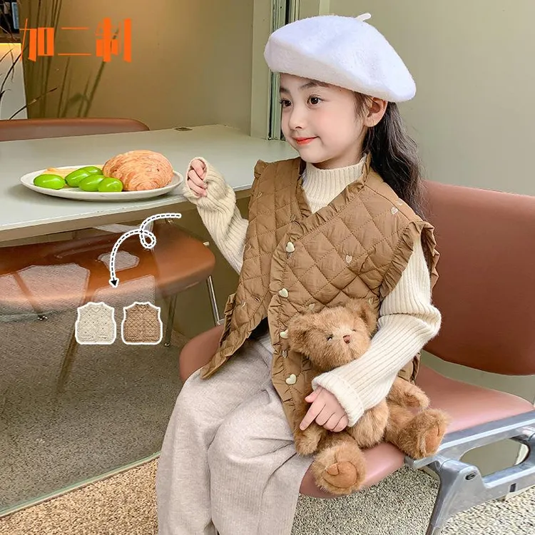 加二制轻奢童装秋季外套宝宝背心韩版童装6-12岁女童春秋潮款外套