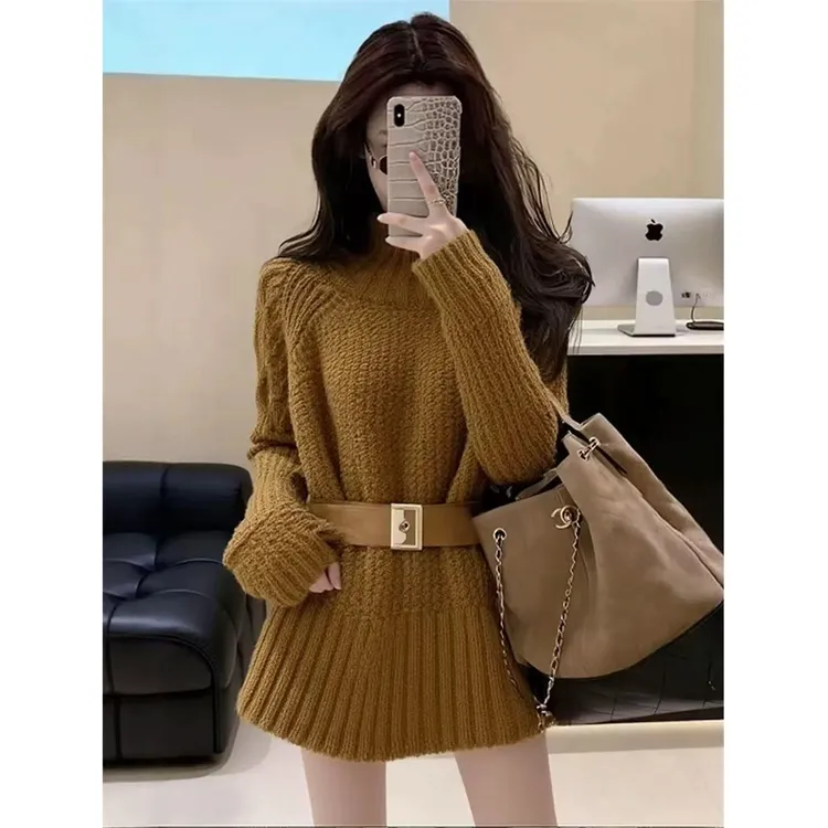 INS CEC贵气感御姐裙子气质女神范大方得体慵懒松弛感收腰针织裙