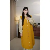 针织毛线马甲碎花连衣裙套装