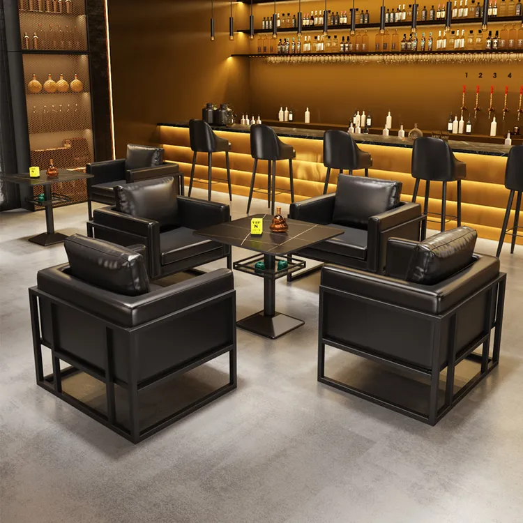 现代简约酒吧卡座沙发清吧桌子餐吧小酒馆散桌散台餐桌椅组合商用