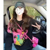 彩色扎染渐变长袖t恤女2025新款秋季设计高级感打底衫小香风上衣