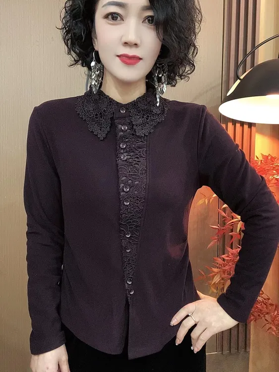 2025秋季新款长袖显瘦修身时尚女士百搭小衫上衣81026