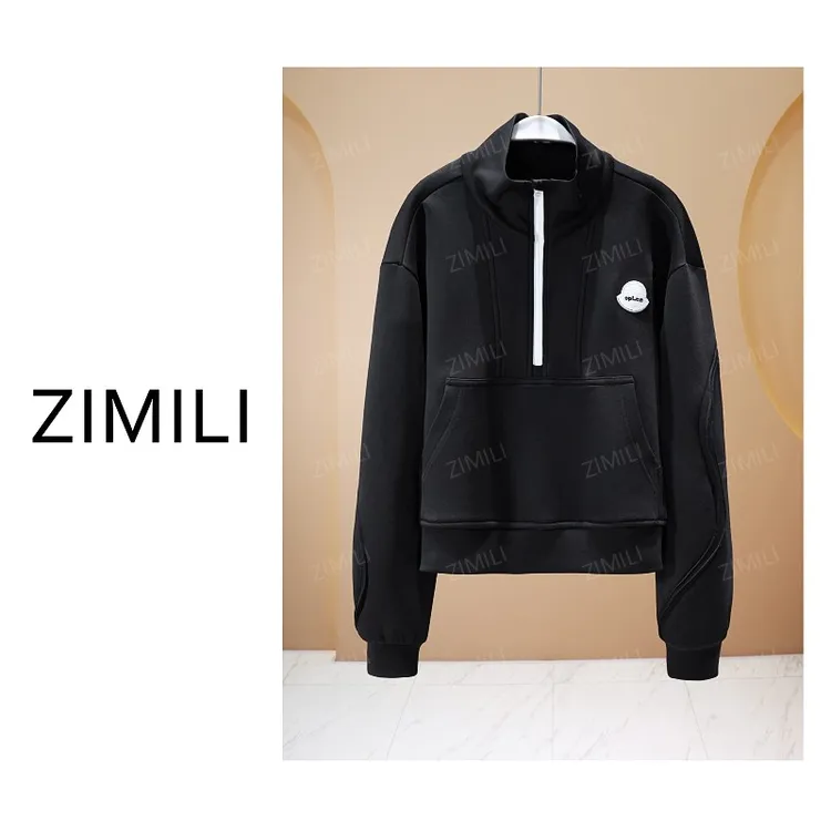 【亮哥欧货女装】冬季热感绒加厚《暖黑》亲肤超柔高领卫衣26591-P4