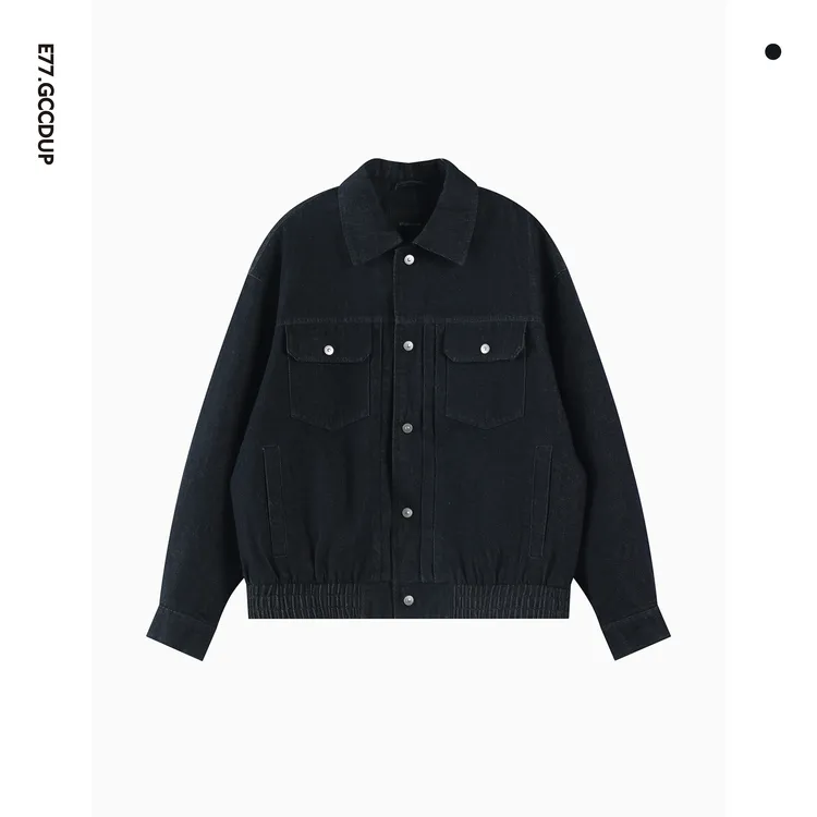 GCCDUPE77『暮蓝丹宁』复古酵洗固色丹宁外套工装风翻领牛仔夹克