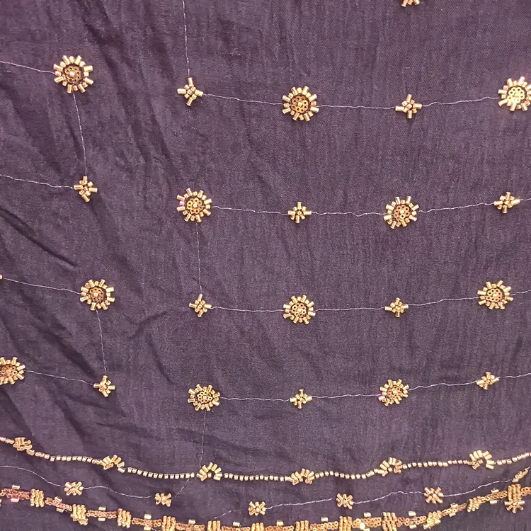 重工珠管刺绣手工diy棋盘格纹面料用于服装包包制作