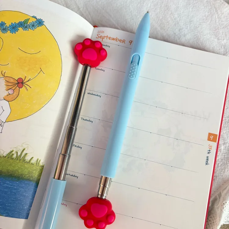 卡通猫爪伸缩笔创意趣味抽象可伸缩中性笔整蛊同桌玩具笔签字耐用