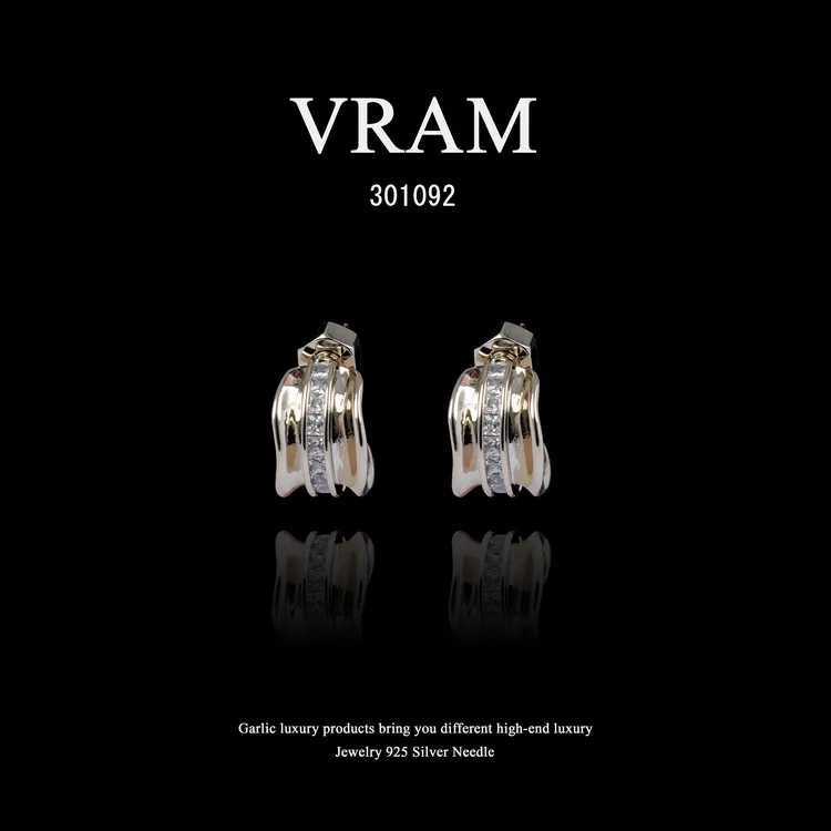 镀K金 VRAM【流影】Flowing Shadow耳饰~301092