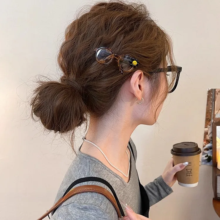 笑脸眼镜！设计感发夹女侧边夹子2025新款发卡发饰前额碎发刘海夹