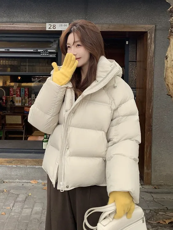 现货LuLu同款羽绒服休闲气质连帽全网爆款