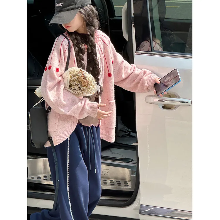 K29475孙小美彩纱女童秋装毛衣开衫2025新款秋冬大童儿童上衣外套
