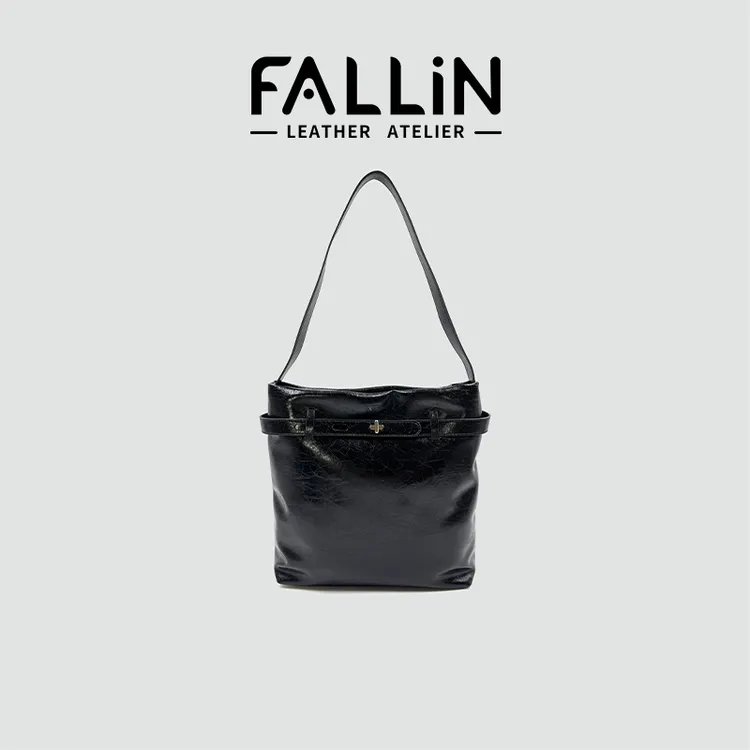 FALLIN法琳 新款女单个性简约轻奢单肩包潮流油蜡皮托特包FL2003