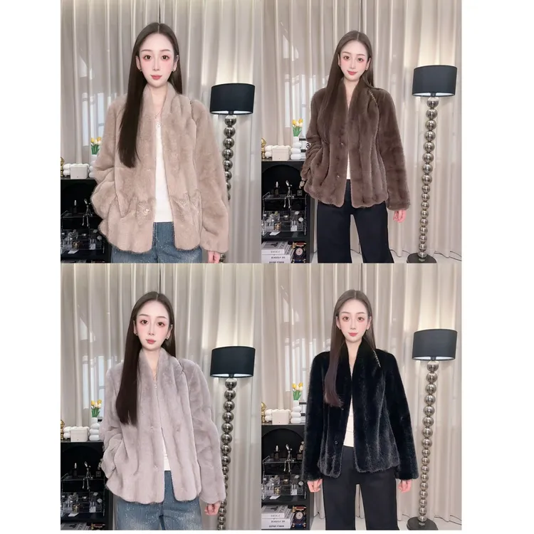 『晨雾童话』定制du家双色环保水貂皮草外套