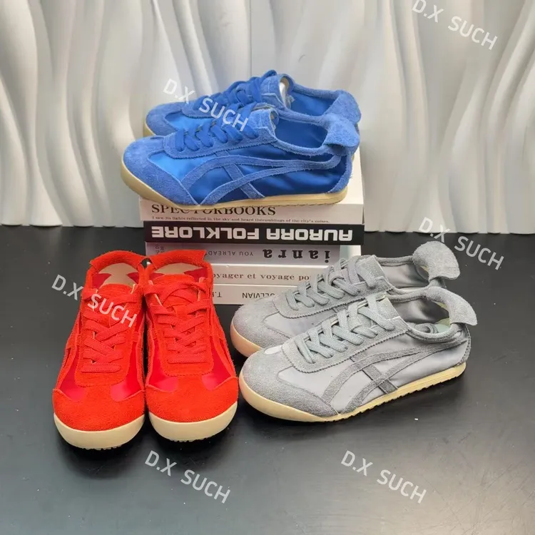 D.X SUCH彩虹虎德训鞋系带常规款浅口时尚休闲鞋百搭潮鞋拼接跑鞋