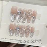 【月光来信】纯手工穿戴甲猫眼美甲贴片可拆卸指甲贴片10片装