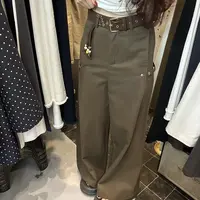美拉德棕色牛仔裤女显瘦百搭直筒阔腿裤美式工装裤