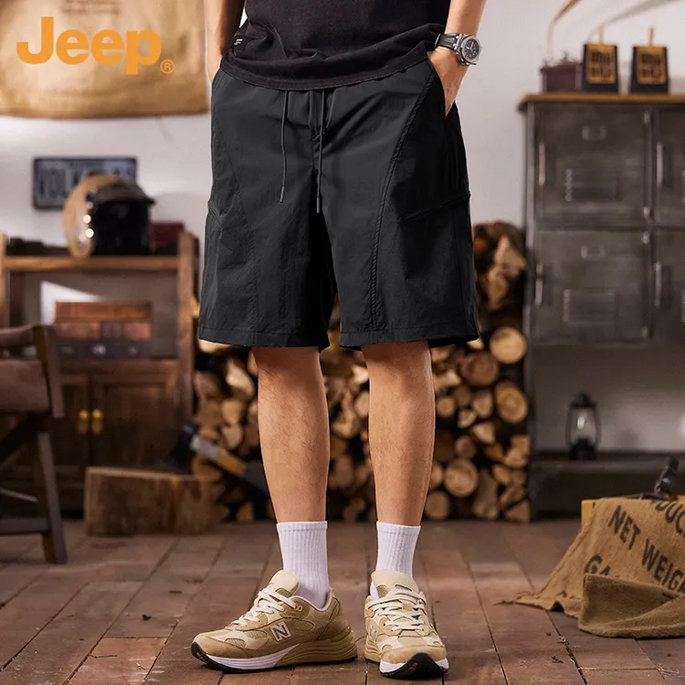 JEEP/吉普户外速干工装短裤子男夏季凉感潮流网眼透气休闲五分裤