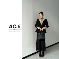 SHEN-JIA-QI~【甄嬛传】显瘦气质长袖时尚黑色新中式套装WPX25A0393