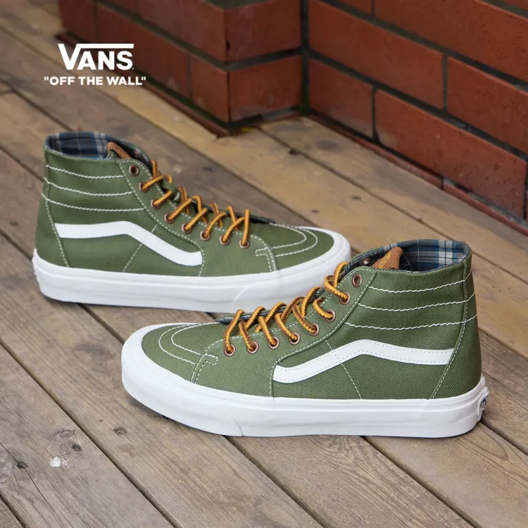 VANS范斯SK8-Hi丛林橄榄绿色高帮男女同款潮流时尚板鞋Q62E02