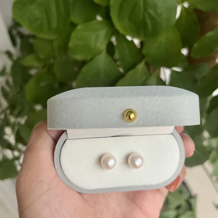 白珍珠馒头珍珠耳钉