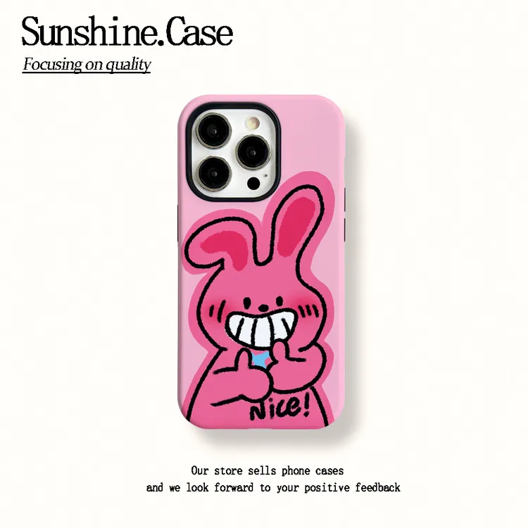 菲林二合一适用苹果华为vivo小米oppo手机壳呲牙兔兔17PRO/16