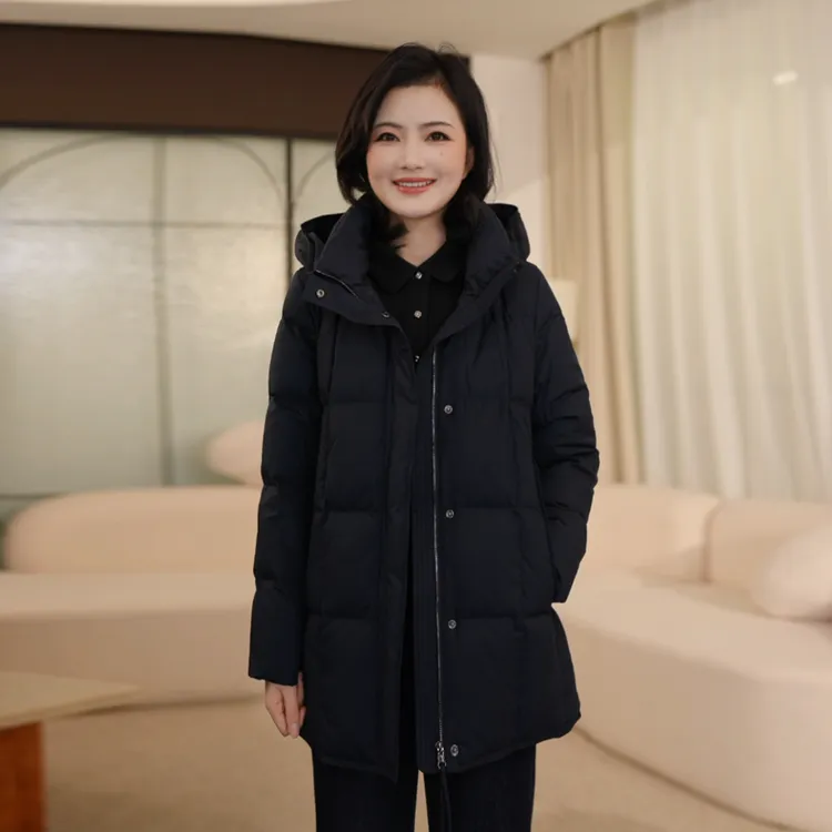 枫竺阿楠anan90白鸭绒一手长连帽羽绒服简约通勤女冬天防寒外套