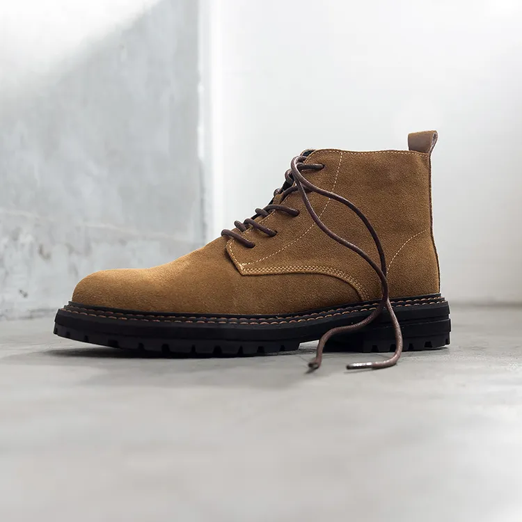 户外工装靴男2025秋冬新款真皮马丁靴男日系百搭休闲圆头沙漠靴男