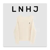 LNHJ【蜜蜂花园】无缝一体机精致小蜜蜂刺绣针织长袖套头毛衫